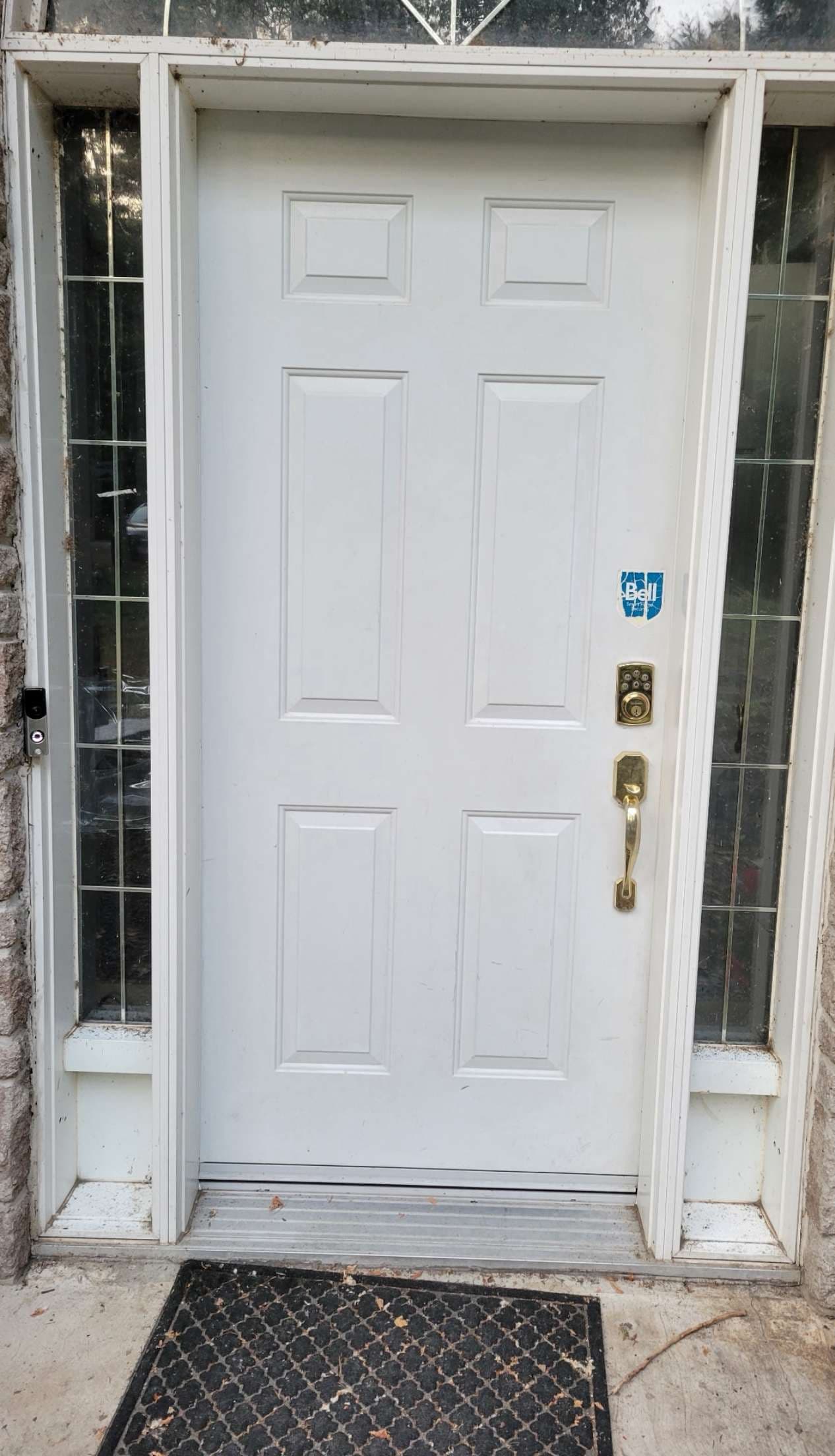 Door windows before cleaning